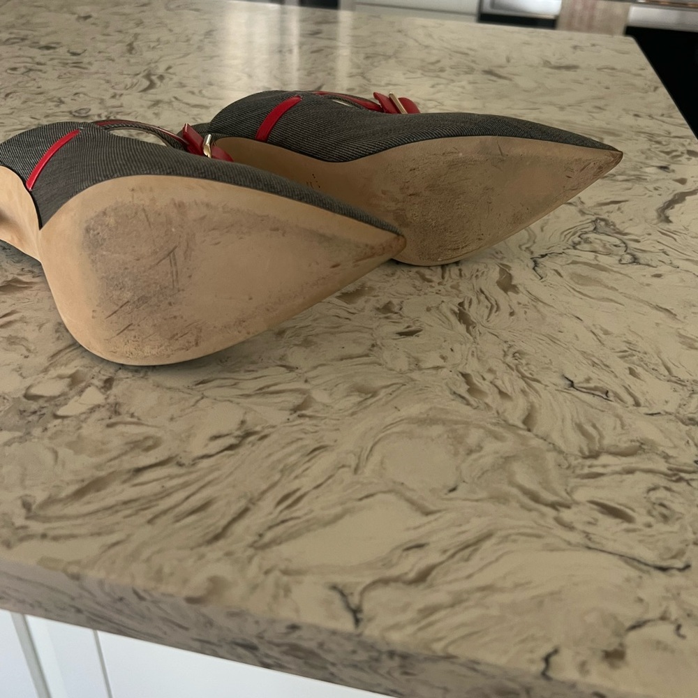 Elegant Red and Gray Marilyn Mule - Picture 5 of 6